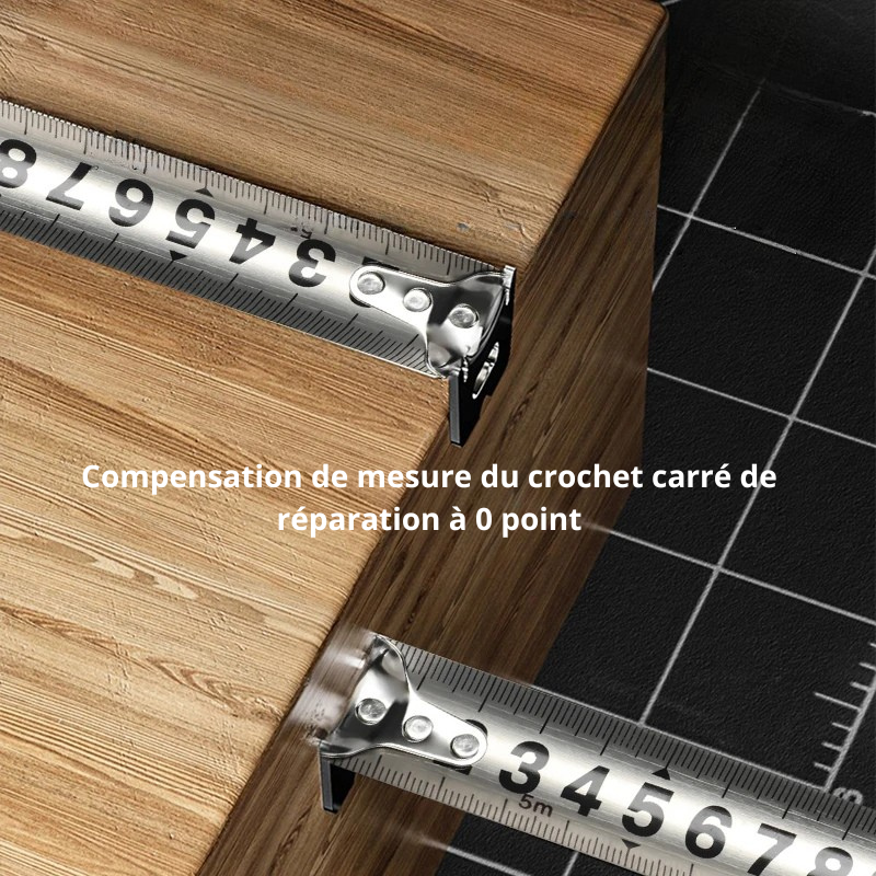 Mètre ruban crochet carré compensation zéro mesure précise