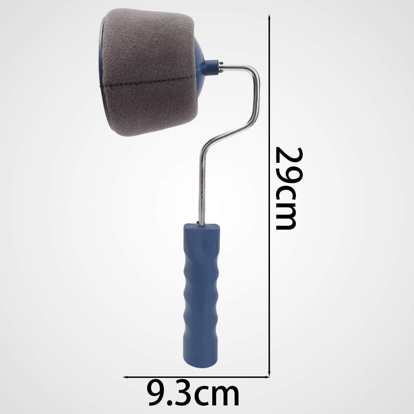 Rouleau de peinture compact bleu 9,3 x 29 cm avec poignée ergonomique et manche métallique