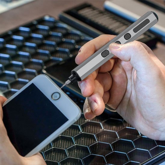 Tournevis dynamométrique ergonomique avec poignée stylo et indicateur de batterie