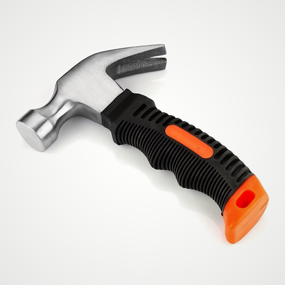 Marteau arrache-clou compact ergonomique manche antidérapant orange