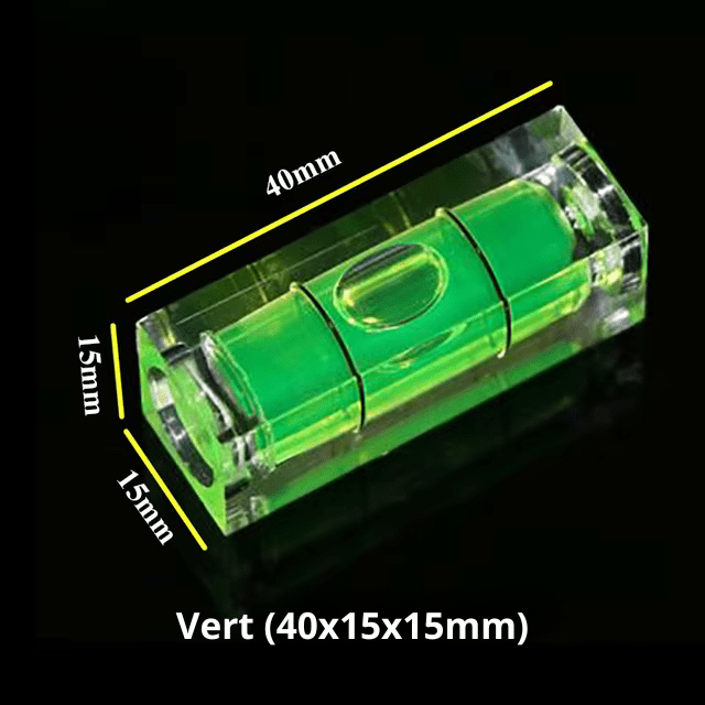 niveau à bulle vert avec fiole de précision non magnétique