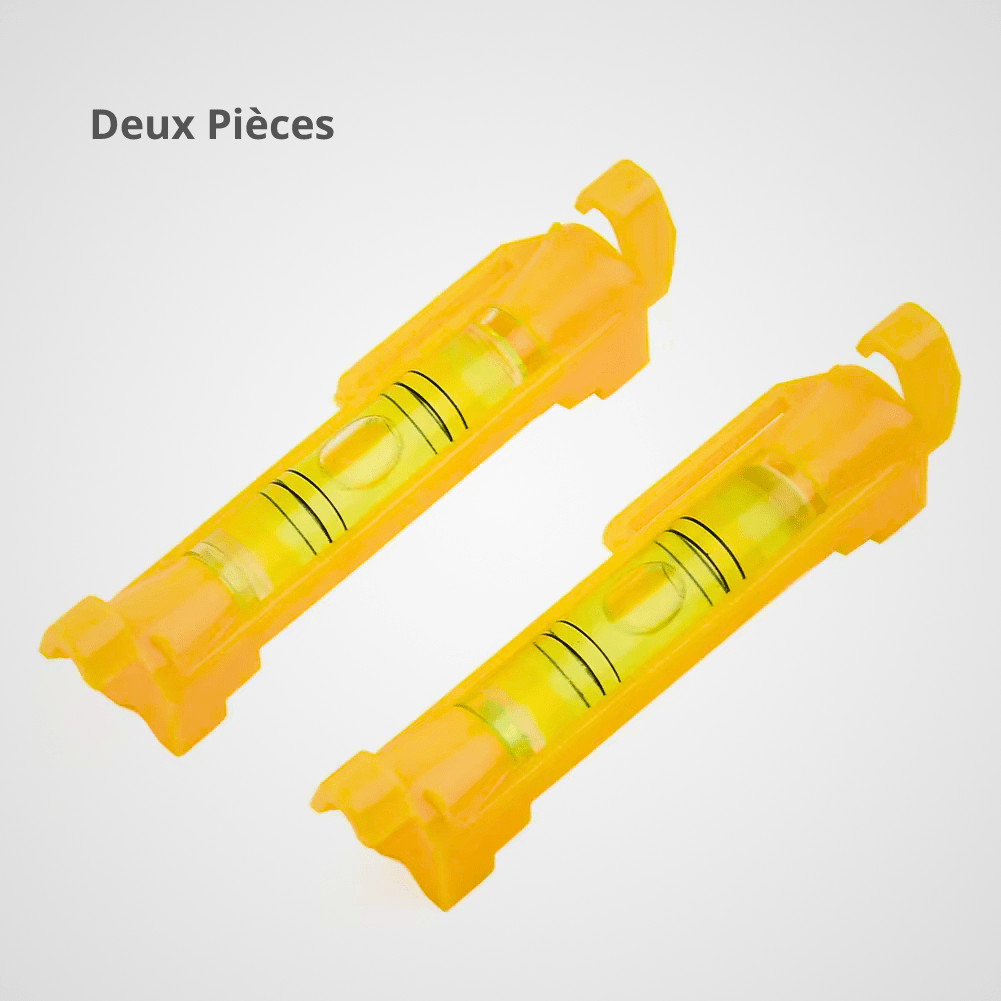 Lot de deux niveaux à bulle jaunes avec fioles de précision - vue produit