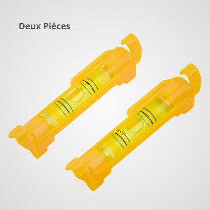 Lot de deux niveaux à bulle jaunes avec fioles de précision - vue produit