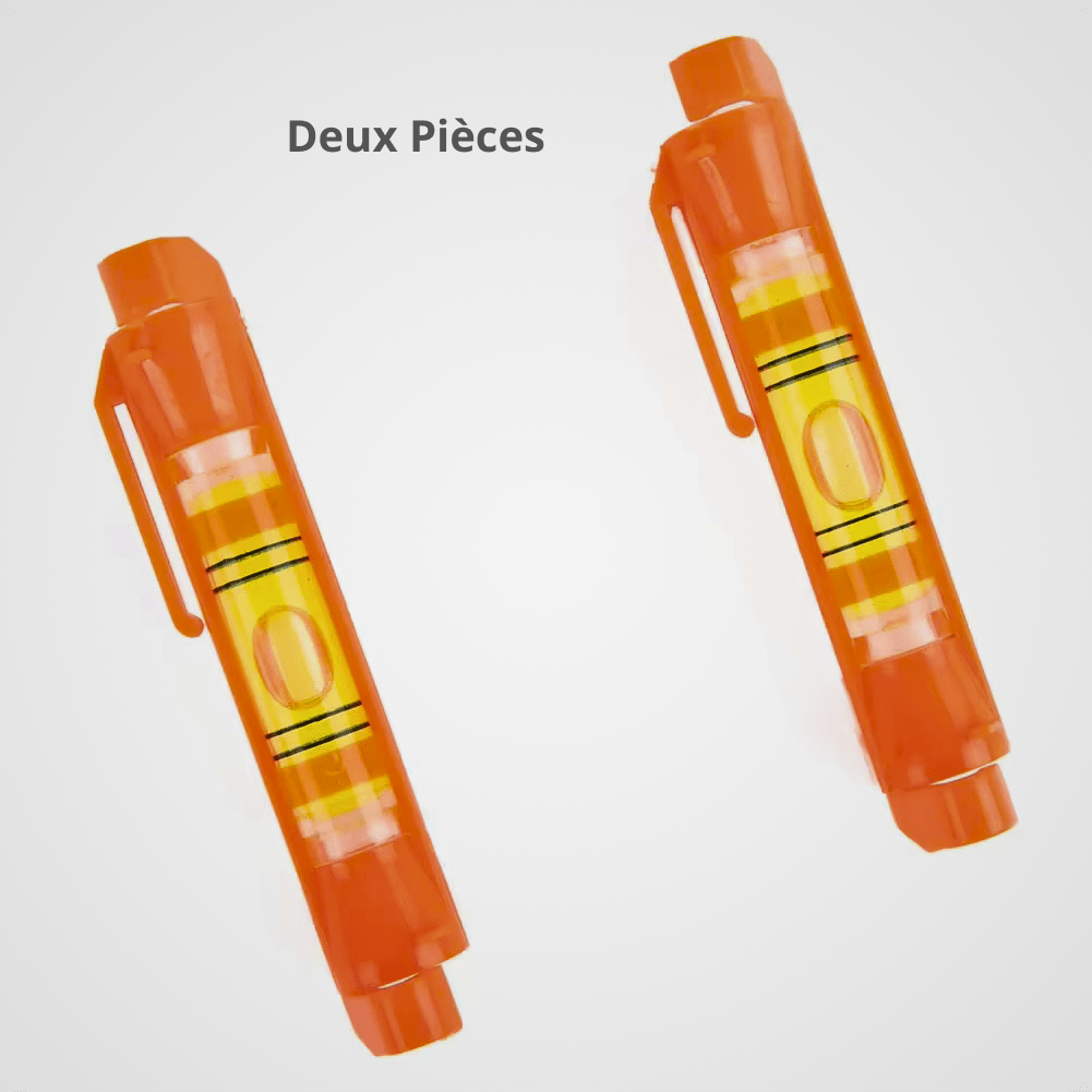 Lot de deux niveaux à bulle orange avec fioles de précision - vue produit