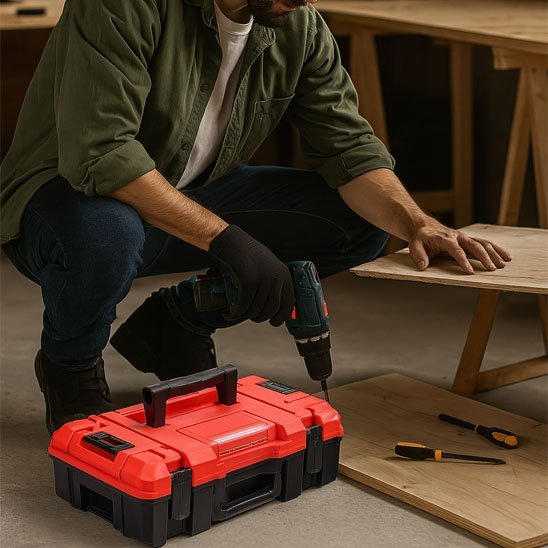 Poignée ergonomique renforcée caisse à outils transport confortable
