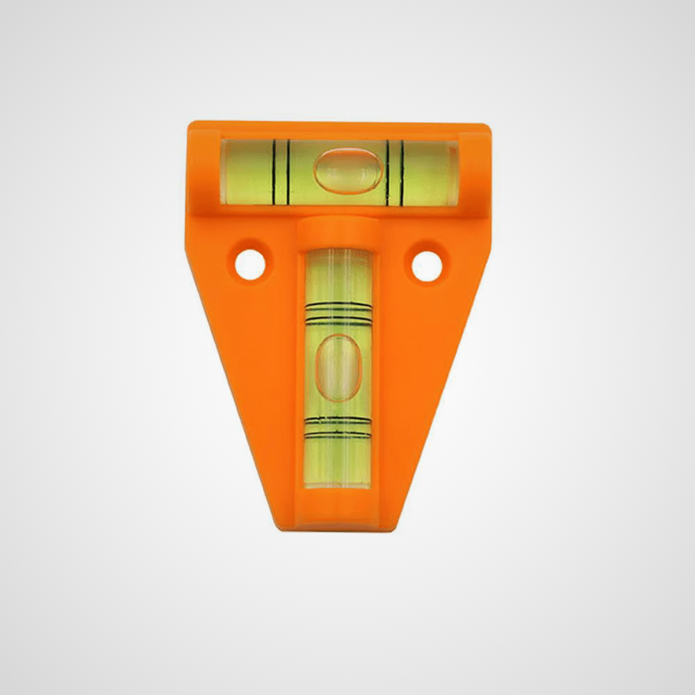 Niveau à bulle triangle orange avec double fiole - bulle horizontale et verticale pour mesure précise