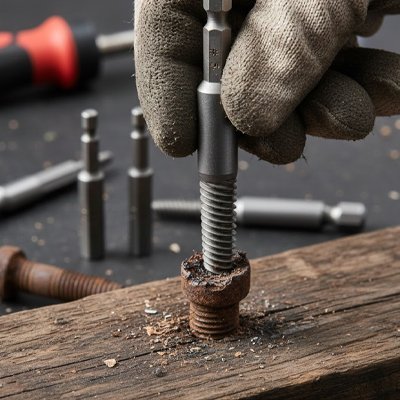 Pointe conique auto-centrante extracteur de vis