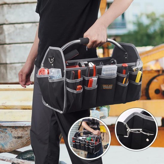 Malette à outils ergonomique avec compartiment central spacieux