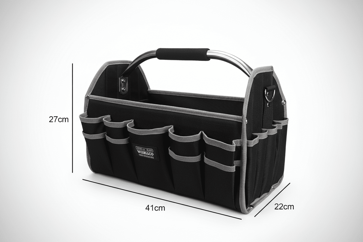 Dimensions malette à outils - Hauteur 27cm Largeur 22cm Longueur 41cm
