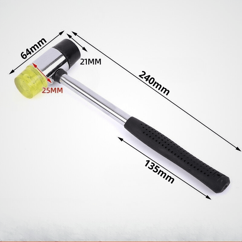 Marteau double tête 240mm avec mesures précises - longueur 240mm, poignée 135mm, diamètre tête 64x25mm
