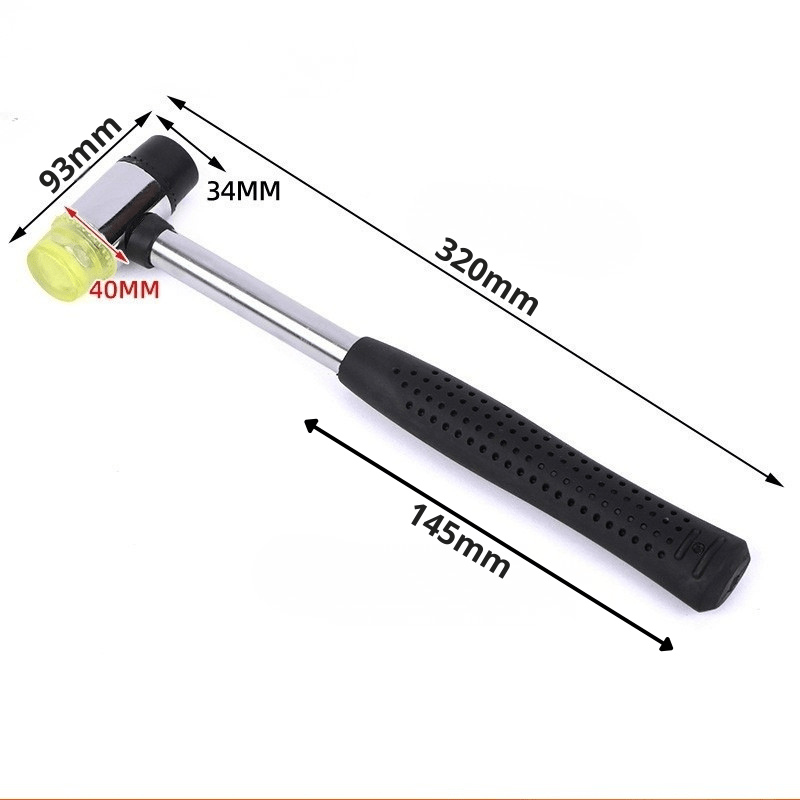 Marteau à deux têtes 320mm grand format - longueur totale 320mm, manche confort 145mm, tête 93x40mm