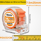 Mètre ruban Makote Précision Pro 7.5m×25ft boîtier transparent orange – dimensions 77×41×76mm et 25mm lame double graduation cm/pouces