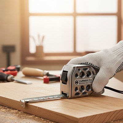  Détail du crochet magnétique du mètre ruban professionnel pour fixation mains libres