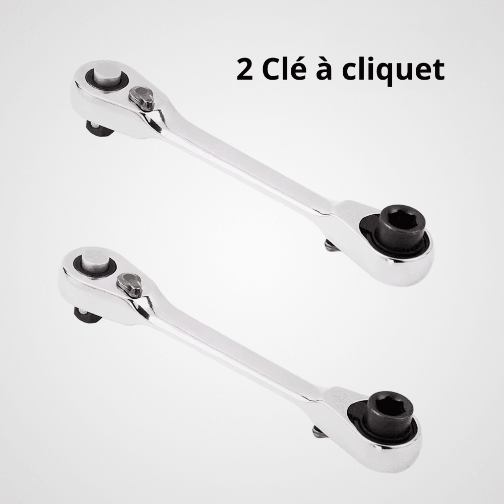 Lot de 2 clés à cliquet ergonomiques pour espaces confinés
