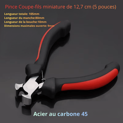 Longueur totale: 105mm,Longueur du manche: 80mm,Longueur de la bouche: 10mm,Dimensions maximales ouverte:9mm
