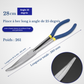 Pince à bec long angle 25 degrés 28cm – acier haute teneur carbone forgé, manche bi matière bleu, longueur tête 105mm, longueur totale 280mm, poids 261g