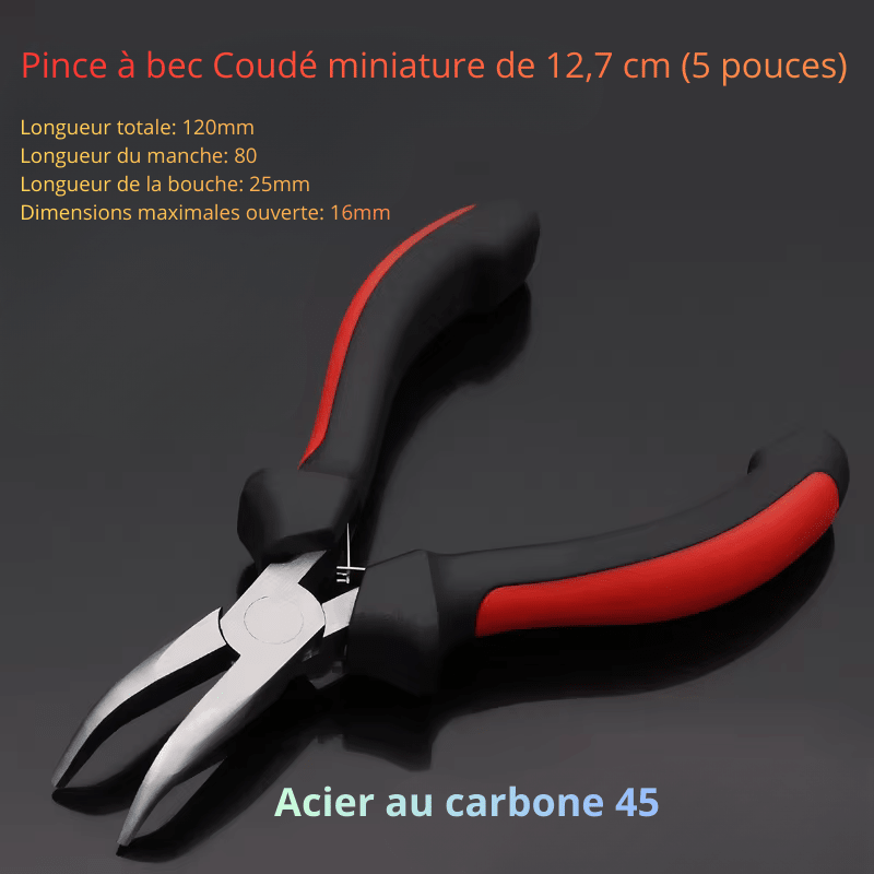 Longueur totale: 120mm,Longueur du manche: 80mm,Longueur de la bouche: 25mm,Dimensions maximales ouverte:16mm