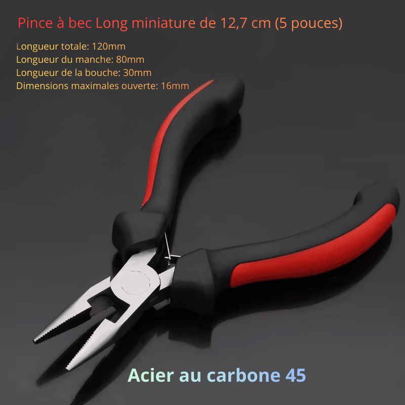 Longueur totale: 120mm,Longueur du manche: 80mm,Longueur de la bouche: 30mm,Dimensions maximales ouverte:16mm