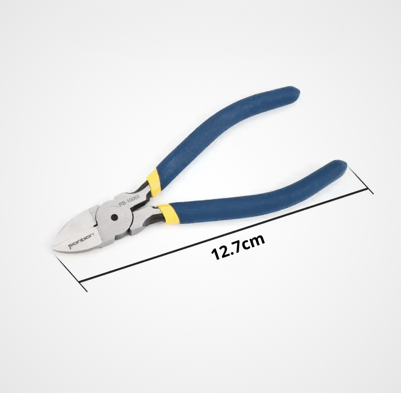 Pince coupante professionnelle de 12,7 cm avec poignée ergonomique bleue et accents jaunes