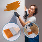 Pinceau peinture murale femme rénovation intérieure poils orange