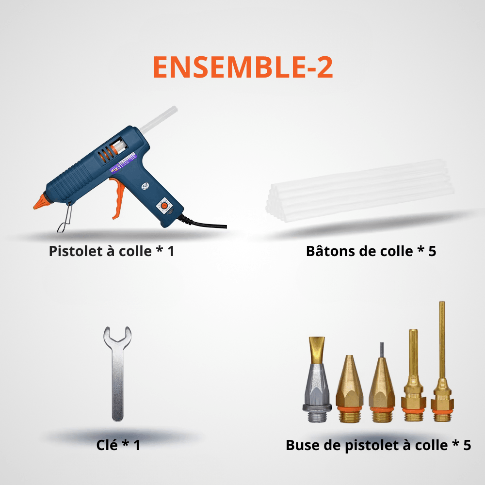 Pistolet à colle thermofusible avec accessoires – Bricolage JP