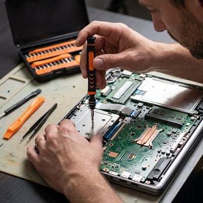 Réparation d'ordinateur portable avec kit tournevis de précision multifonctions
