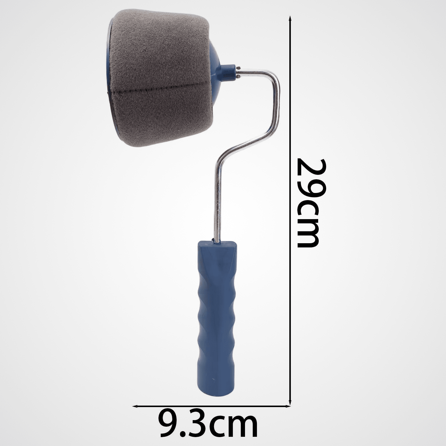 Rouleau de peinture compact bleu 9,3 x 29 cm avec poignée ergonomique et manche métallique