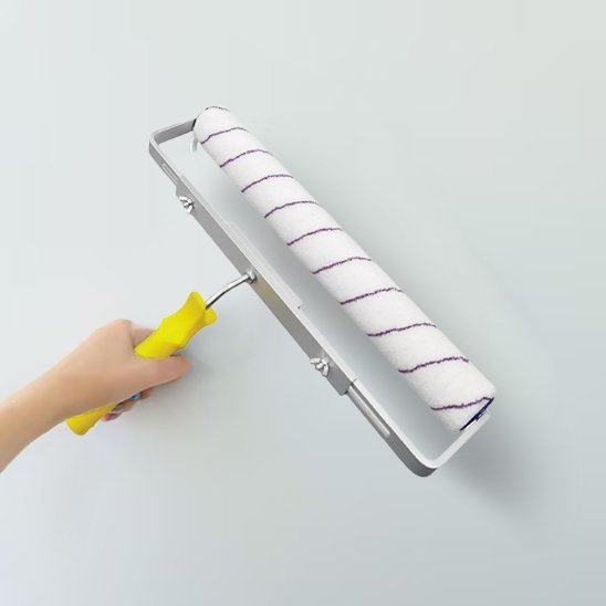 Rouleau peinture professionnel manche ergonomique jaune - application sans trace