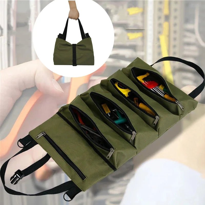 Sac à outils enroulable modulable système de fermeture sécurisé


