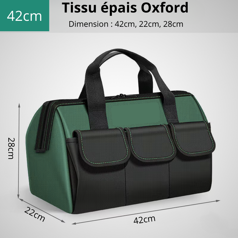 Sac à outils professionnel 42cm grande taille avec multiples compartiments pour outils électriques
