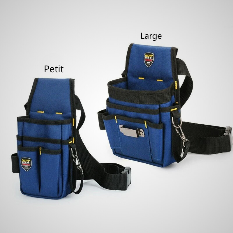  Comparaison sac à outils électricien professionnel - Petit modèle et Large modèle avec multi-poches et ceinture ajustable
