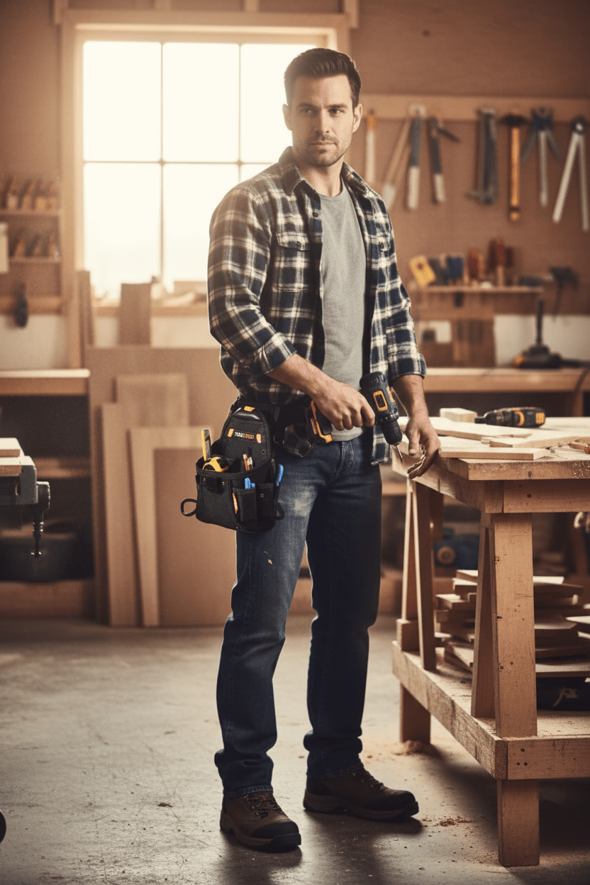 Sac de ceinture à outils robuste avec compartiments multiples pour artisan professionnel