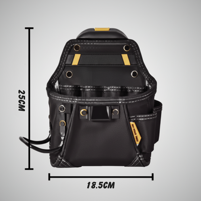 Sac à outils avec compartiments modulaires sur fond blanc en face 25cm de Hauteur, lageur 18.5cm TSK24
