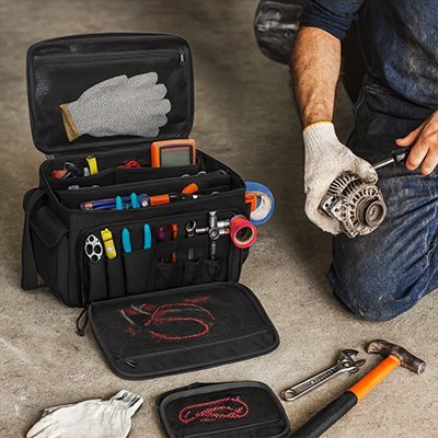 Sac à outils portable pour électroménager avec poignées ergonomiques et fermeture sécurisée
