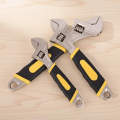 Clé à molette ajustable premium avec poignée ergonomique bi-matière