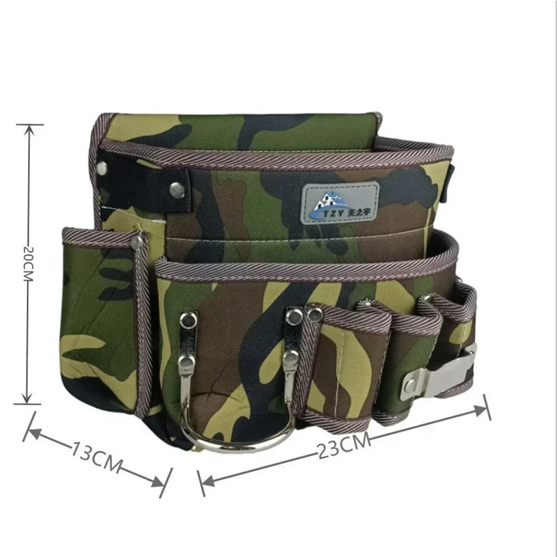 Sac banane camouflage avec compartiments multiples pour outils et accessoires de bricolage