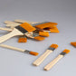 	Set pinceaux professionnels poils nylon orange virole métallique manche bois