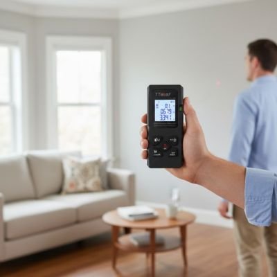 Télémètre laser de poche ergonomique avec batterie lithium longue durée 2000 mesures