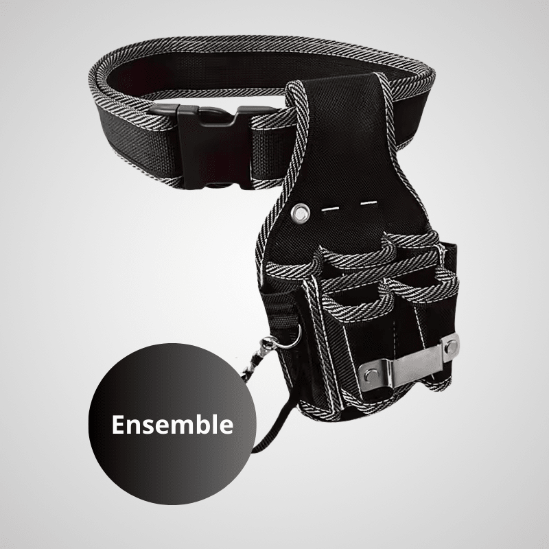 Ensemble complet ceinture porte-outils en toile - Kit professionnel avec sangle ajustable et multiples pochettes