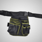 Pochette ceinture outils vert avec compartiments zippés - Style tactique professionnel