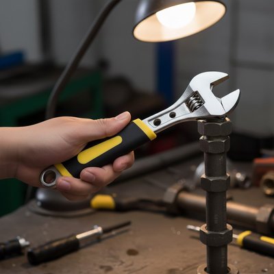 Clé à molette polyvalente - outil professionnel pour plomberie et mécanique