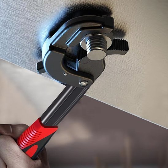 Clé à griffe professionnelle auto-ajustable - Poignée ergonomique antidérapante rouge et noire