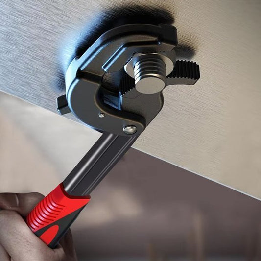 Clé à griffe professionnelle auto-ajustable - Poignée ergonomique antidérapante rouge et noire