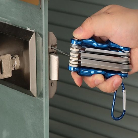 Clé allen pliable vissage serrure porte métallique
