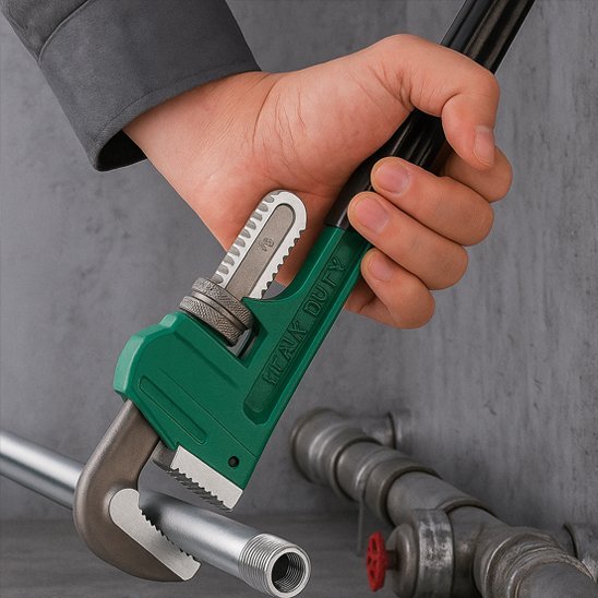 Mâchoires auto-agrippantes en acier traité de la clé à griffe pour plomberie