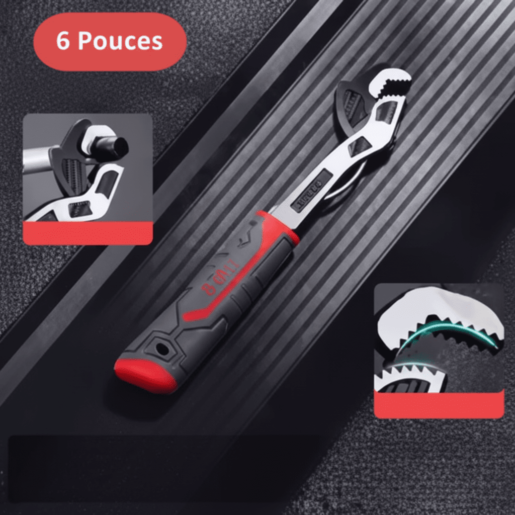 Clé à griffe 6 pouces universelle auto-ajustable pour petits raccords