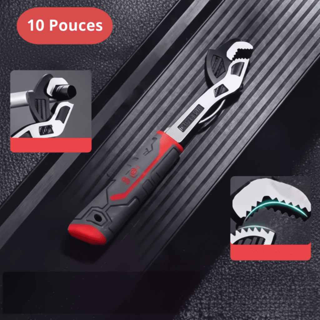 Clé à griffe 10 pouces professionnelle pour raccords moyens