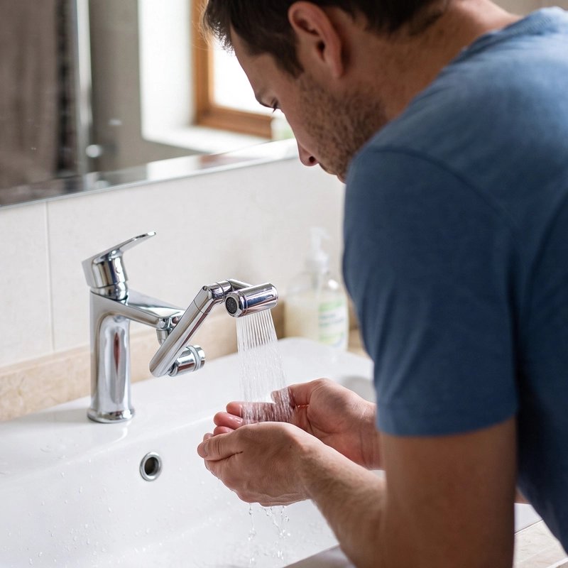 Embout robinet orientable utilisé pour se laver les mains