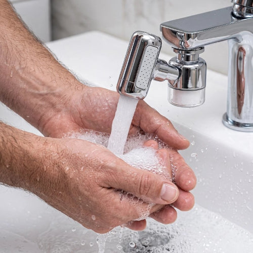  Embout robinet chromé rinçant des mains savonneuses