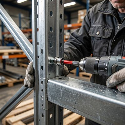 Embout visseuse magnétique utilisé sur une structure métallique